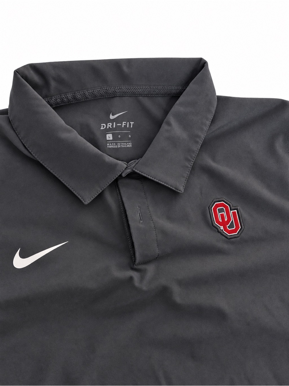 Nike Black Dri-FIT Polo with Red OU Patch